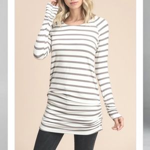 Cocoa or black striped tunic